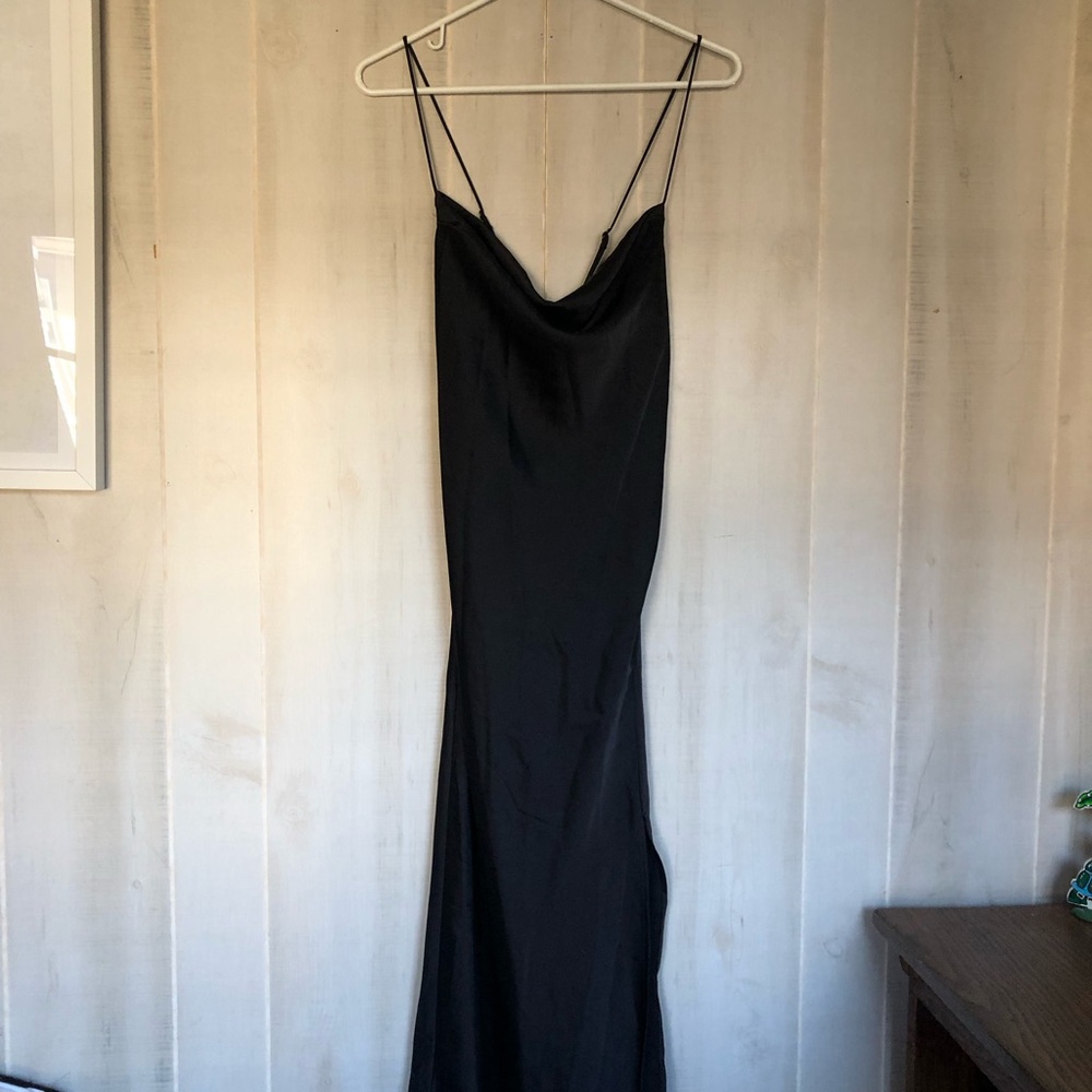 Elegant Black Silk Dress